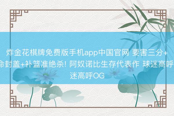 炸金花棋牌免费版手机app中国官网 要害三分+续命封盖+补篮准绝杀! 阿奴诺比生存代表作 球迷高呼OG